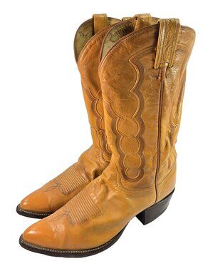 Tony Lama Mens Cowboy Boots 11D Western Leather Vintage Rodeo Pointed Toe
